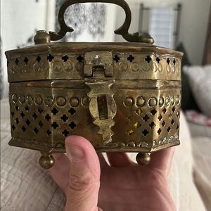Brass Decorative Trinket Box - cricket box